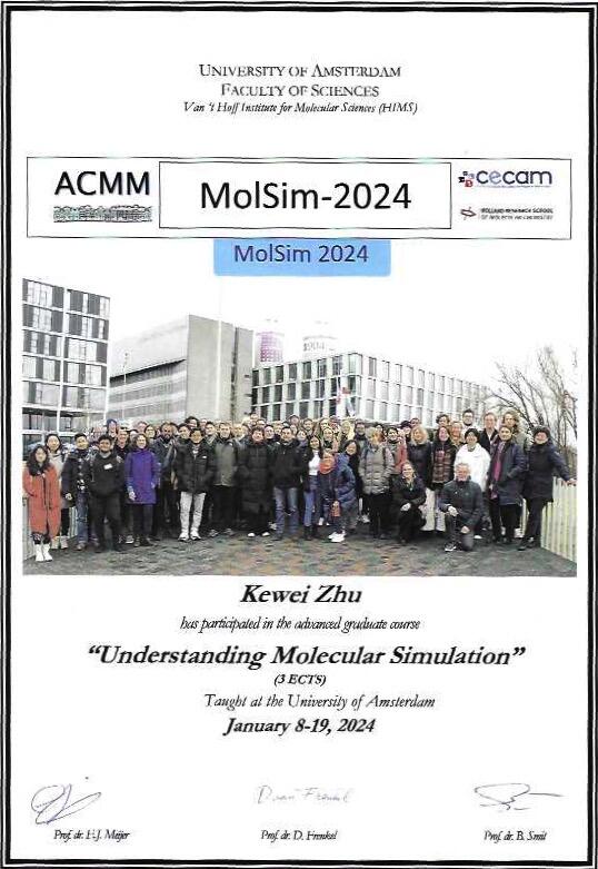 Attending Molsim-2024 Winter School